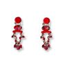 Women Red Perspex Drop & Dangle Earrings