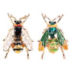 Fashion Insect Animal Enamel Brooches Bee Alloy Pins For Women