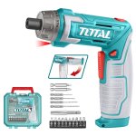 Total Tools Screwdriver Cordless 1 4" 8V With Accessories