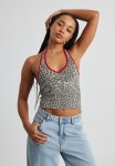 Holly Halter Top - Cool Leopard red