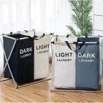 Light dark Double Laundry Storage Basket