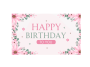 Pink Floral Happy Birthday Banner - Beautiful And Elegant Party Decor