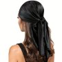 89.99cm Bright Color Satin Square Scarf Simple Thin Sunscreen Headscarf Casual Hair Wrap For Sleeping At Night