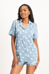 Peyton Printed Satin Sleep Set - XS