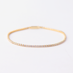 Goldair Gold Crystal Tennis Bracelet - Clear Crystal