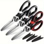 3PCS Kitchen Shears Kitchen Scissors Heavy Duty Serrated Blade Ideal For Poultry Herbs Vegetables Durable And Ergonomic Design