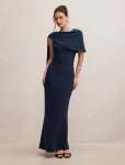 Kosa Cape Scarf Maxi Dress - 16 Ink Navy