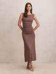 Jemima Ruched Jersey Midi Dress - 16 Earth