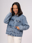 Acid Wash Denim Jacket - M Blue