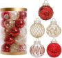 Red And Gold Christmas Shatterproof Ornaments Sets 25PCS- 6CM