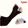 7pcs Women's Cooling Arm Sleeves - Uv Protection Breathable & Comfort Fit For Outdoor Sports Various Colors