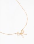 Goldair Gold Ball Chain Bow Necklace