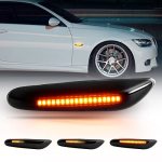 Temsone LED Side Marker Lights Assembly Kit With Smoke Lens Amber Turn Signal Lamp For Front Driver & Passenger Side Compatible