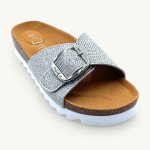 Mason Leather Sandal - White Diamante - 8
