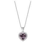 925 Sterling Silver Birthstone Heart Necklace Embellished With Swarovski Crystals - June