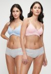Cotton On Organic Cotton Padded Bralette 2PK - French Fairytale eiffel Polka Dot
