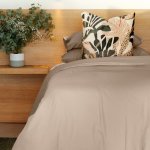 Heritage Collection Linen And Lyocell Blend Duvet Cover Set Sandstone - Super King 260X240CM