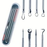 4PCS SET Acne Blackhead Needle Black Spot Pimple Blemish Remover Skin Care Women Beauty Acne Care Pore Cleanser Needle Hook