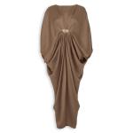 Brown Brooch Kaftan Dress