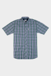 Slim Fit Check Short Sleeve Shirt - Bottle Green - 3XL Bottle Green