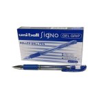 UM-120 Basic Anti-fraud Blue 0.3MM Basic Ballpoint Gel Pen – Box Of 12 – 41-0482-02