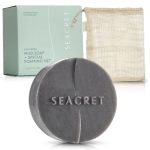 Seacret Dead Sea Mud Soap Bar & Foaming Net - Deep Pore Purifying & Refining Facial Cleanser With Minerals And Witch Hazel Natur