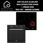 Defy Black Slimline Multifunction Oven + Ceran Hob Box Set - 600MM DCB996