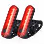 Ascher USB Rechargeable LED Bike Tail Light 2 Pack Bright Bicycle Rear Cycling Safety Flashlight 330MAH Lithium Battery 4 Light Mode Options 2 USB Cables Included