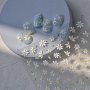 Daisy Embossed Nail Art Stickers - Spring Fresh Floral Design Hypoallergenic Plastic Nail Decals With Shimmery Glitter Finish Self-Adhesive Oblong Shape For Plastic Surfaces