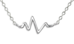 B50-C22353 - 925 Sterling Silver Heart Beat Necklace