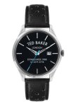 Ted Baker Leytonn Brogue Gents Stainless Steel Black Leather Strap