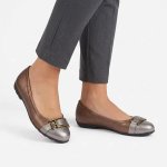 Soft Brigitte Metal Trim Flats - Bronze - 8