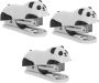 3PCS MINI Panda Stapler Set Cute Animal Shaped Small Desktop Staplers