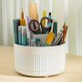 1PC Pen Holder For Desk Pencil Holder 5 Slots 360 Degree Rotating Desk Organizers And Accessories Cute Pen Cup Pot For Office School Home Art Supply