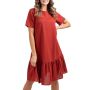 HBW053AC Linen Dress - Rust