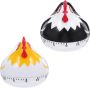 2PCS Cartoon Kitchen Timer Mechanical Countdown Tool Plastic Cooking Timer