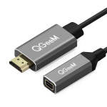 QG-HD02 HDMI Single To MINI Dp Converter Silver Gray
