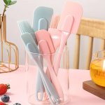 Silicone Spatula And Pastry Brush Set - 3 Piece Kitchen Baking Tools Heat Resistant Butter Scraper And Cake Mixer Food Contact S