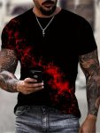 Men's Color Matching T-Shirt Casual Short Sleeve Crew Neck Tee Men's Clothing For Outdoor