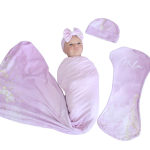 Wrap Set Swaddle Set Purple Marble With Gold