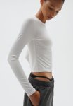 Long-sleeved Microfibre Top - Cream