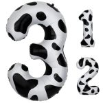 40 Inch Cow Print Number 3 Balloons Birthday Party Aluminum Foil Balloon Cow Farm Themed Birthday Party Decorations