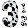 40 Inch Cow Print Number 3 Balloons Birthday Party Aluminum Foil Balloon Cow Farm Themed Birthday Party Decorations