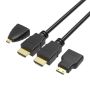 3 In 1 HDMI Cable To HDMI To MINI Micro HDMI Adapter