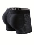 1 6PCS Men's Sexy Fashion Mesh Breathable Soft Comfortable Butt Lift Boxer Briefs Underwear