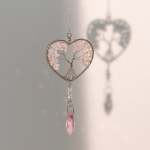 Tree Of Life Gemstone Suncatchers - Rose Quartz