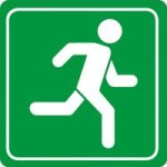 Parrot Green Man Running Symbolic Sign Printed On White Acp 150X150MM SN4113
