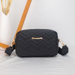 1PC Embroidered Wave Pattern Crossbody Bag Wide Strap Letter Shoulder Bag Simple Casual Small Square Bag