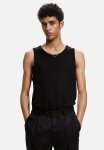 Slim Fit Knitted Vest Top - Black
