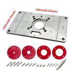 Router Table Insert Plate Table Aluminium Alloy Woodworking Benches Router Plate Wood Tools With 4 Rings And Table Saws For Mult